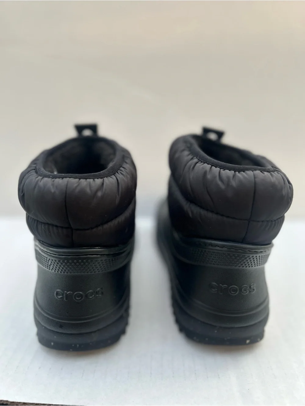 Crocs Classic Neo Puff Shorty Winter Boots Black Lined Ankle Booties Size 7